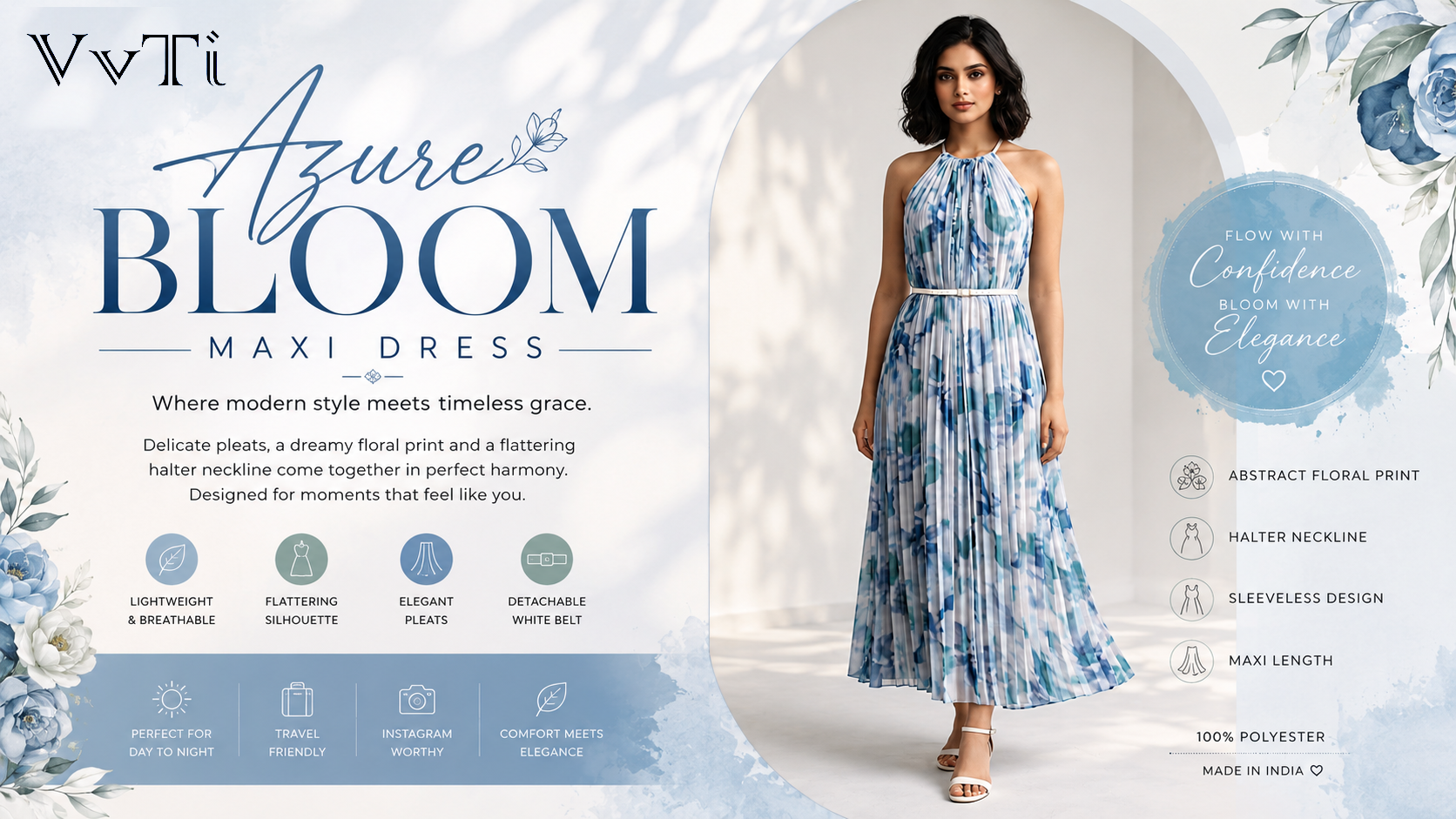 Azure Bloom Maxi Dress: The Effortless Fashion Statement Every Gen Z Wardrobe Needs